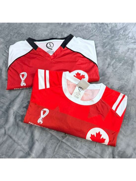 Unbranded Other - NWT Bundle 2 Canada FIFA World Cup Qatar 2022 Jersey Red Maple Leaf Sz XL